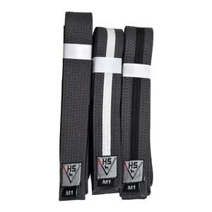 M1 BJJ Belt Black Gray Reflective Stripe Unisex Adult <b>Martial</b> <b>Arts</b> <b>Wear</b> Polyester Material Unisex Spandex BJJ Gi <b>Wear</b> Customized - Product Image 1