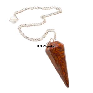 Meilleure Qualité Jaspe Rouge Pendule À Facettes Style Feng Shui AGATE Guérison Radiesthésie Pierres Précieuses En Gros De F S CRYSTAL - Product Image 1