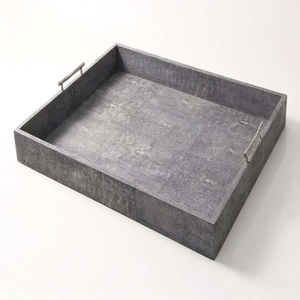 Best Designer <b>Bar</b> Ware Grey Serving Tray Simple Decorative Best Quality Tray With Strong Brass Metal Handles. - Product Image 2