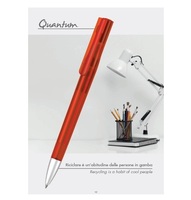 Ensemble cadeau promotionnel écologique Luma, stylo à bille transparent vert en PET recyclé, 1,0 mm, impression sérigraphique 4 couleurs