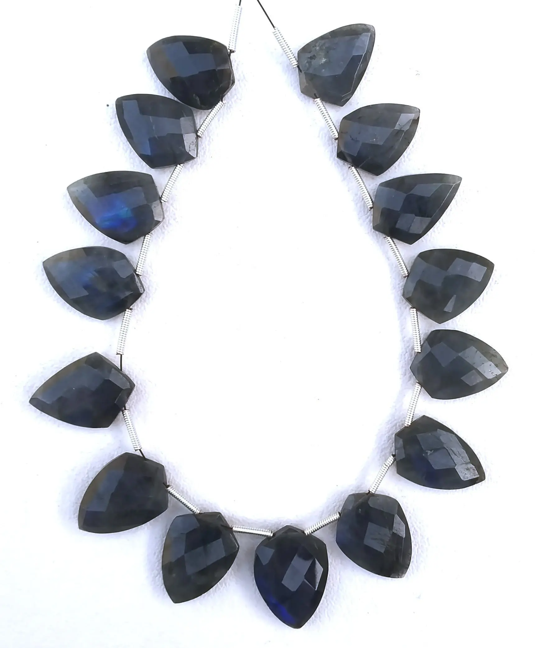 Mặt Dây Chuyền Hình Dạng Lạ Mắt Hạt Đá Quý Labradorite Lửa Màu Xanh Tự Nhiên Làm Trang Sức Hạt Briolette Bán Buôn