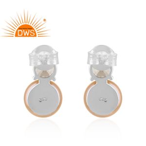 ต่างหูเงินแท้ประดับมุกสีชมพูเม็ดเล็ก งานแฮนด์เมด เครื่องประดับเงินแท้ ขายส่ง - Product Image 3