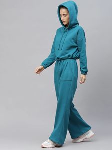 Ensemble de survêtement pour femme, pull à manches longues avec cordon de serrage, coupe ample, pour le fitness, le yoga, la course et l'entraînement, comprenant un sweat-shirt et un pantalon de survêtement - Product Image 2