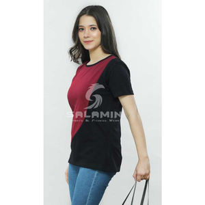 T-shirt à manches courtes de haute qualité pour femmes, Logo personnalisé, col ras du cou, couleur unie, nouvelle collection - Product Image 3