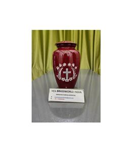 Aluminum Extra <b>Large</b> Cremation <b>Urn</b> Hand Painted Majestic Design Funeral Supplies by BRASSWORLD INDIA - Product Image 1