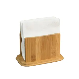 Bamboo wood napkin holder for farmhouse decoration tabletop tableware cutlery box wooden napkin holder for customized size