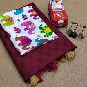 Saree de seda de yute pesado para mujer, saree con borlas de algodón y Vichitra pura, blusa de seda con impresión Digital con adornos gratuitos - Product Image 5