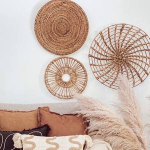 Juego de 3 Cestas Boho Hechas a Mano en Vietnam, Platos Decorativos Tejidos para Colgar en la Pared - Product Image 1