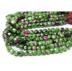 Natural <strong>Ruby</strong> Zoisite Faceted Box Shape Loose Gemstones 7mm Approx <strong>9</strong> Inch Strands Malachite Stone Beads <strong>Pattern</strong> Stone Beads - Product Image 3