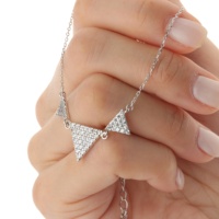 Bijoux en argent design personnalisé collier en argent sterling 925 chaîne cz collier femmes collier en argent mariage ensemble de bijoux de mariée