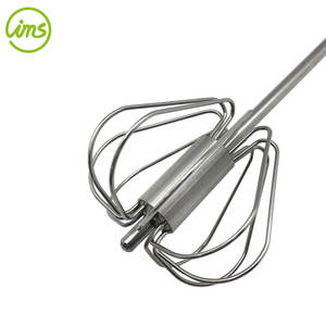 Fouet à oeufs semi-automatique en acier inoxydable étendu à la main mélangeur outil de batteurs à oeufs en métal - Product Image 3