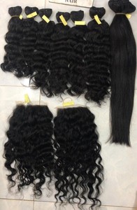 ขายส่งเวียดนามลึกหยักปิดเวอร์จินผมมนุษย์ผมวิกผมโบกมือกับผ้า - Product Image 4