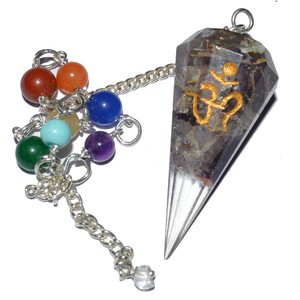 Supplier of Amethyst Orgone Chakara Pendulums with Om : Amethyst Orgone Chakara Pendulums with Om for Sale - Product Image 1