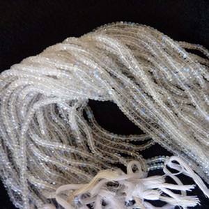 Cuentas de piedra lunar blanca, hebras redondas facetadas para hacer joyas, piedras curativas, facetas de luz de luna, certificado por terceros - Product Image 5