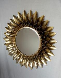 Décoration de maison en or, grand format, en forme d'ananas, suspendue, cadre métallique, miroir mural décoratif, or - Product Image 6