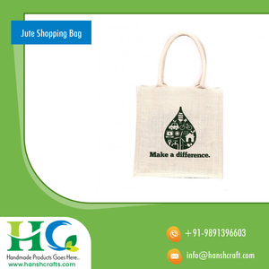 Bolsa de compras de yute biodegradable impresa personalizada de calidad premium para uso en supermercados Precio bajo Directo DE LA India - Product Image 5