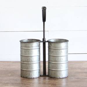 Caddy de botella de vino galvanizado - Product Image 1