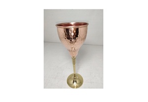 Copper and Glass Wine Glasses Luxury Embossed Wine <b>Goblet</b> - Product Image 6