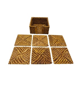 En Rotin artisanat Napperons Et Thé Café Verres Set Et En Osier Floral Plaque Chargeur Napperon Ensembles 99 Or Données - Product Image 3