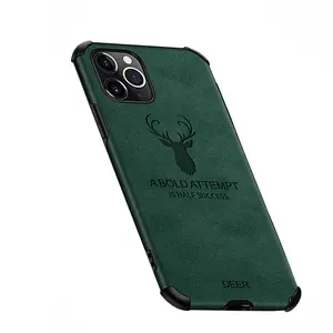 Latest Original Deer Imprint Case for iPhone 7 8 plus xs max Transfer Sound Hole for iPhone 11 Leather Phone Case