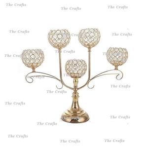 Candelabros de metal y cristal, candelabros de tamaño y forma personalizados para accesorios de decoración de hogar y boda - Product Image 5