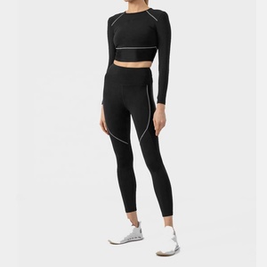 Conjunto Deportivo de Yoga para Mujer 2026, 2 Piezas: Bra Deportivo y Leggings - Spandex/Poliéster, Transpirable, Absorbe el Sudor - Product Image 1