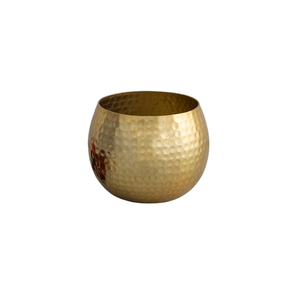 Hammered Design Rounded Gold-Plated Planter <b>Pot</b> Customized Size Home Decorative Garden Flower Planter <b>Nursery</b> Planting - Product Image 1