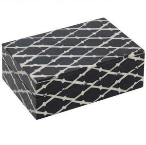 Boîte à bijoux en résine indienne de haute qualité Design géométrique unique pour la décoration intérieure et l'emballage de vaisselle en papier - Product Image 2