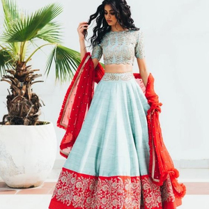 Beautiful Indian/Pakistani-Party-Wear-Stylish lehenga <b>top</b> Dress with beautiful applique work for Party/ Wedding =2020 - Product Image 1