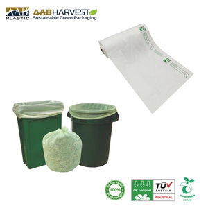 Sac poubelle biodégradable sur rouleau en fécule de maïs PLA, sac poubelle compostable grands sacs poubelle biodégradables en plastique - Product Image 6