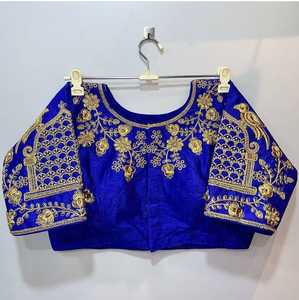 Lehenga-tela de seda pesada india, bordada, secuencia de trabajo, saree, blusa - Product Image 6