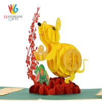 Invitación de tarjeta emergente 3D personalizada de alta calidad, la mejor opción para celebraciones de Año Nuevo, decoraciones de cumpleaños, Material de papel OEM ODM