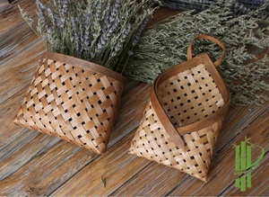 Whism — panier mural en bambou, contenant à fleurs, pour plantes, pour une décoration, pour l'extérieur ou la maison, décoration, 100% naturel - Product Image 5