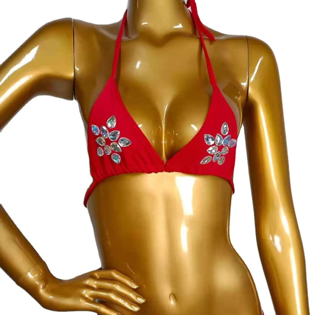 Bikini personalizable con diamantes de imitación, bikini oem exclusivo, venta al por mayor, 2021