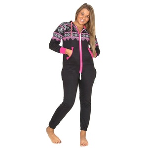 Ensemble d'hiver pour femme en molleton de coton léger, grande taille, design 2-en-1, anti-transpiration, combinaison de survêtement, pyjama, combinaison de nuit, à capuche, pour le jeu - Product Image 5