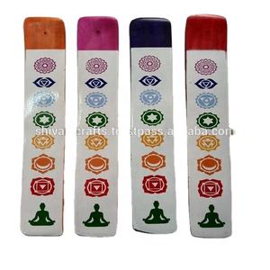 7 Chakra Wooden <b>Incense</b> Burners Multi Colors Prints Trending Design Wooden Painted <b>Incense</b> <b>Sticks</b> <b>Holders</b> From India - Product Image 1