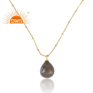 Collar con colgante de plata de ley 925 fina, hecho a mano en India, con piedra preciosa natural de labradorita, para mujer, regalo para ella. - Product Image 2