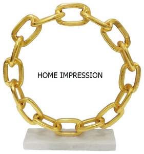 Chaîne moderne neuve de luxe en or antique Base en marbre Sculpture de fantaisie Utilisation de bureau Décoration intérieure pour les fournisseurs en gros - Product Image 4