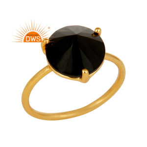 Atest-Anillo de Plata de Ley 925 chapado en oro de 18K, anillo MIDI de piedras preciosas de ónix negro natural, joyería fina - Product Image 1