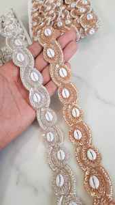 Obra de arte indio étnico bordada a medida, bordado floral intrauditivo, ancho de 1 pulgada, adecuado para Diseñadores de ropa - Product Image 3