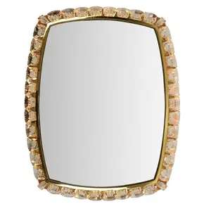 Top Trending Luxury Gold Plated Finished Luxury Modern Mirror Frame Round shape Reflector Wall Mirror At Low Price