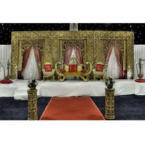 Marco Decorativo para Fondo de Ceremonia de Boda, Paneles de Fondo para Boda Asiática, Decoración de Marco Dorado para Boda, Australia - Product Image 1