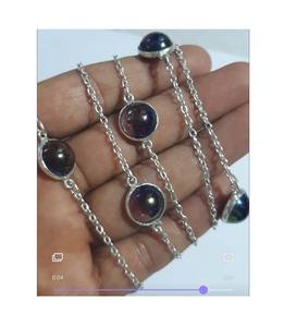 Nouveau concepteur fait à la main en forme de marquise en argent sterling chaîne balancent noir Onyx pierre précieuse chaîne bracelet à la vente d'été - Product Image 4