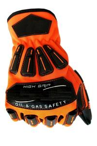 Guantes de cuero de alta visibilidad personalizados para campos petrolíferos Guantes de seguridad resistentes a llamas e impactos para guantes de extracción de petróleo y gas - Product Image 3