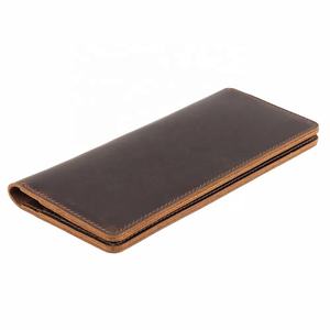 Monedero de negocios de lujo de estilo Vintage de cuero genuino plegable largo para hombre, funda para PC, impermeable, uso diario, diseño impreso, 2 uds. - Product Image 1