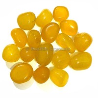 Pierre d'agate jaune roulée, gemme sculptée et gravée du Gujarat - Fournisseur rozrincrystals.com en vente