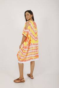 New Stylish <b>Women</b> Holiday Summer Dress Daily Resort Wear Loose Fitting <b>Tie</b> Dye Color Kaftans - Product Image 4