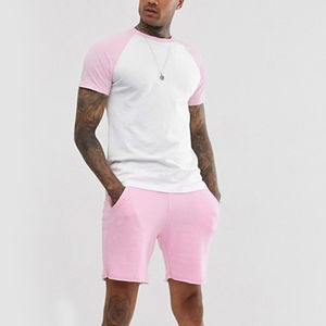 Conjunto de camiseta y pantalones cortos para hombre, venta al por mayor, 100% algodón, moda de verano, novedad, 2021 - Product Image 1