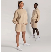 Sudaderas con capucha Pantalones de chándal Conjunto de dos piezas Mujeres y 100% Algodón Sudadera casual + Pantalones Cortos Largos Chándal Jogger Chándal