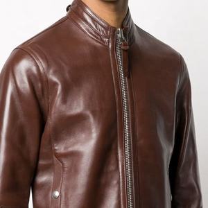 Men's Leather Jacket for Biker <b>Distressed</b> Genuine Lambskin <b>Top</b> Quality Material - Product Image 5